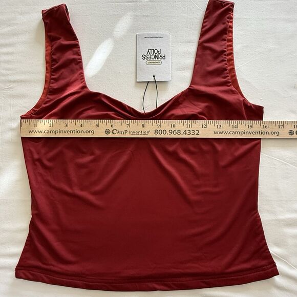Princess Polly Rehna Crop Tank Red Y2K Going Out Vampy Grunge Sz 8 - Picture 4 of 5